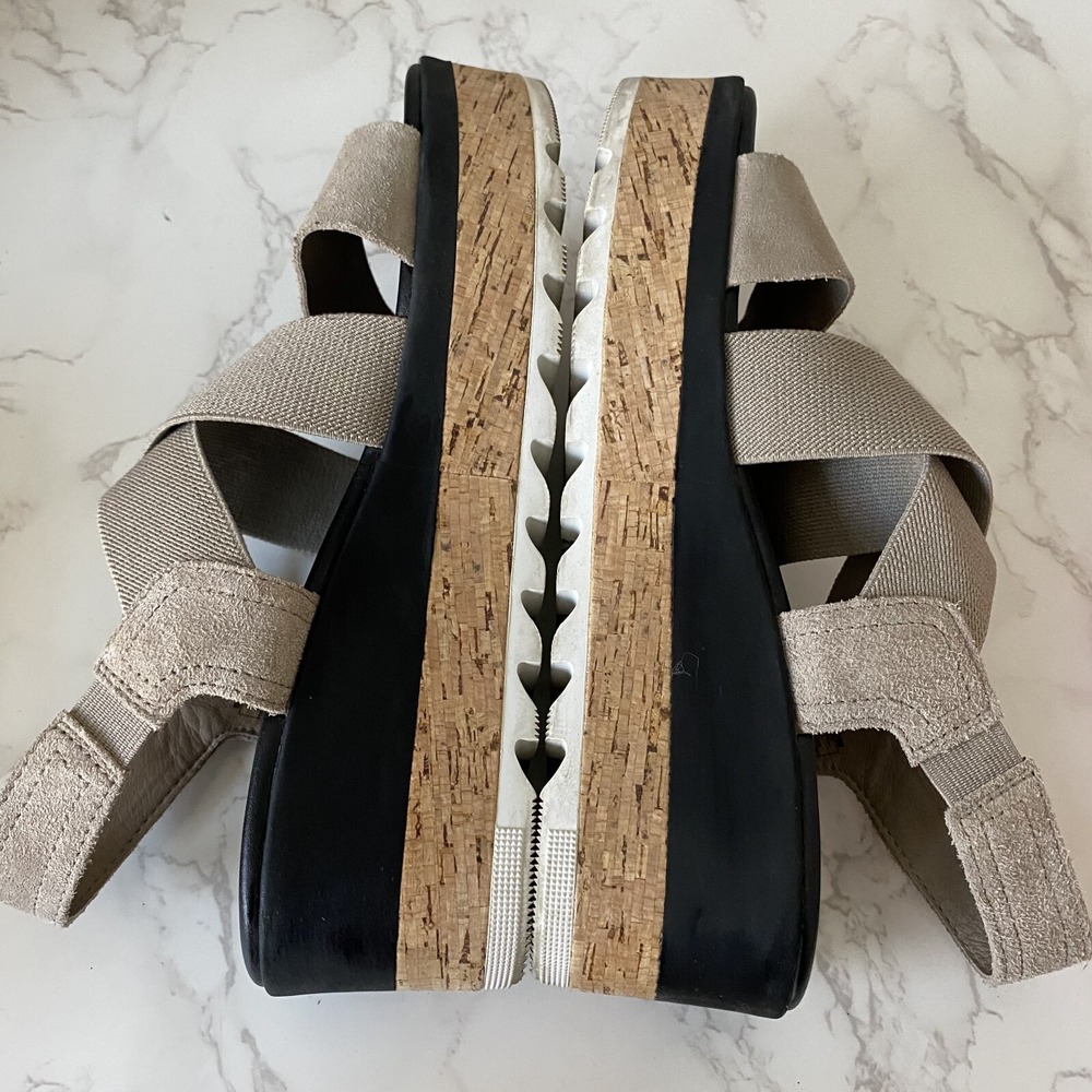 Sorel Beige Taupe Platform Sandals - Picture 7 of 11